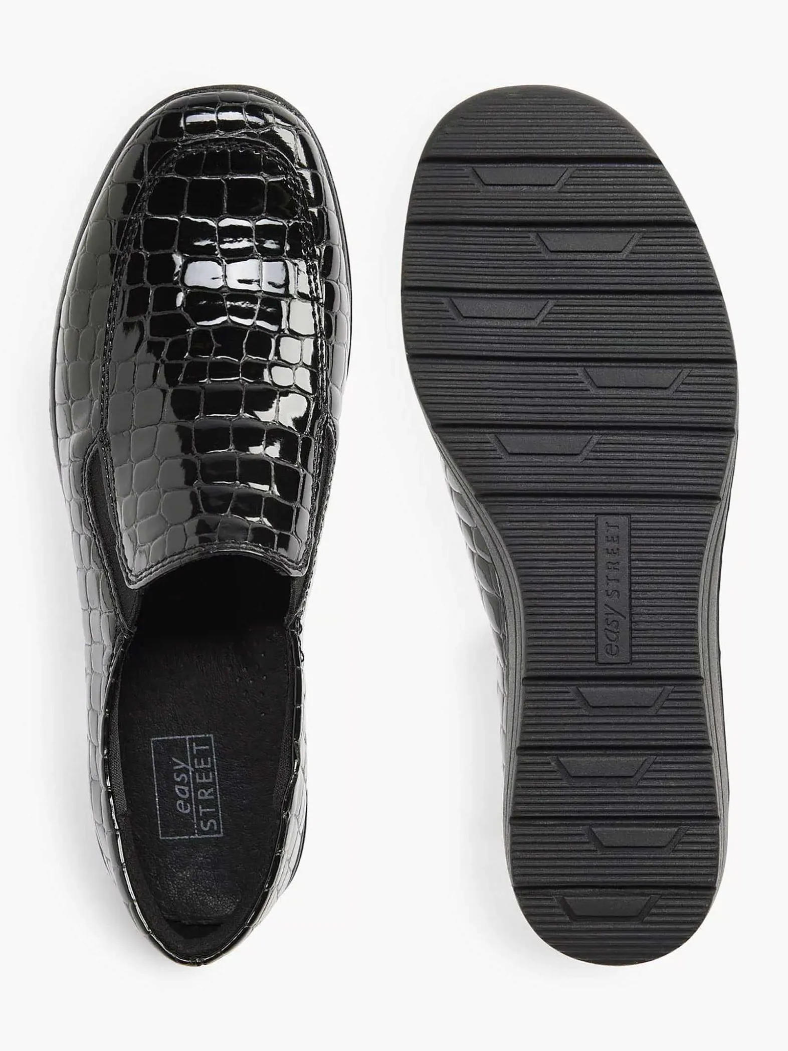 Easy Street Zwarte Instapper Lak-Dames Comfort Schoenen