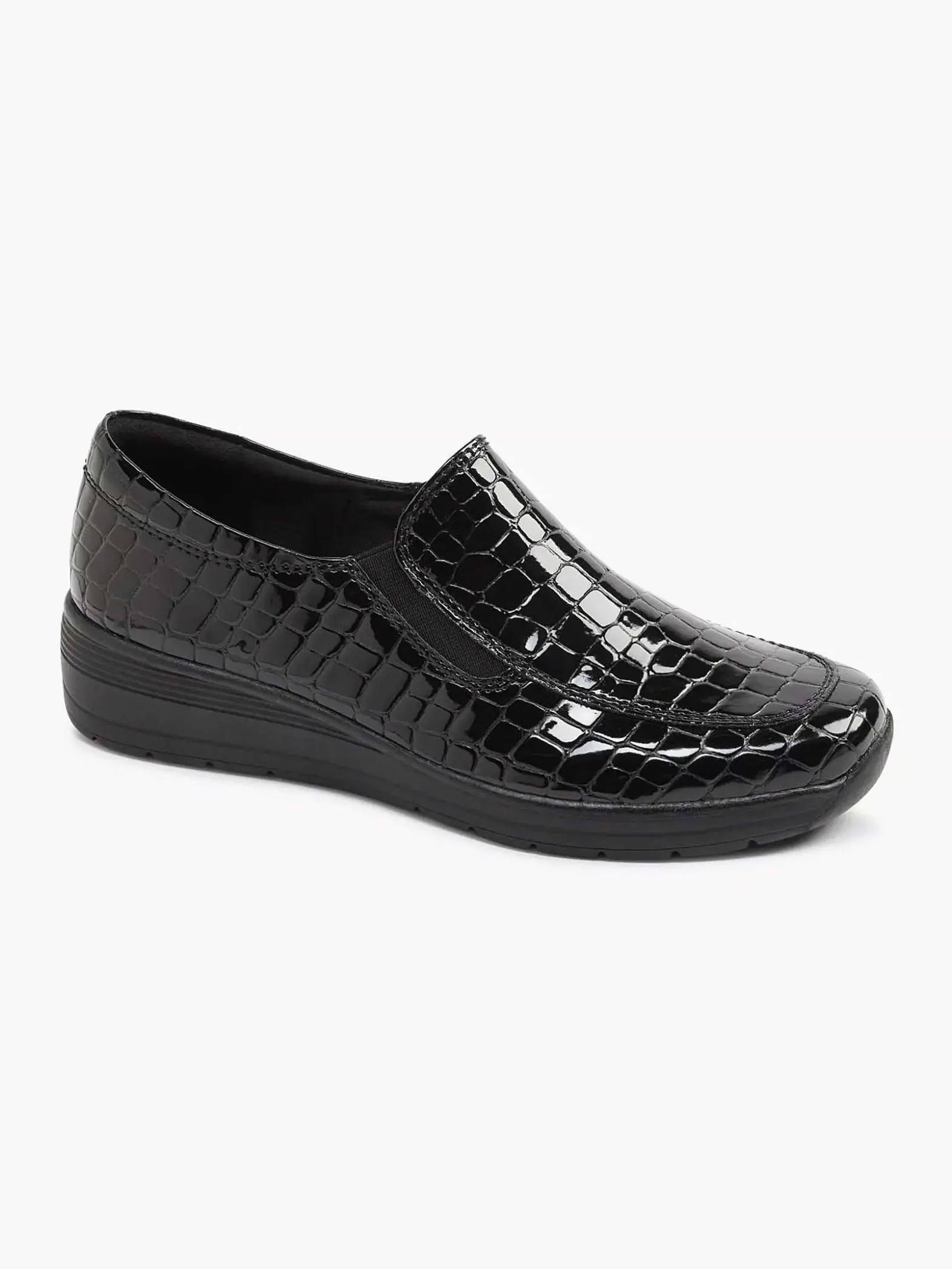 Easy Street Zwarte Instapper Lak-Dames Comfort Schoenen