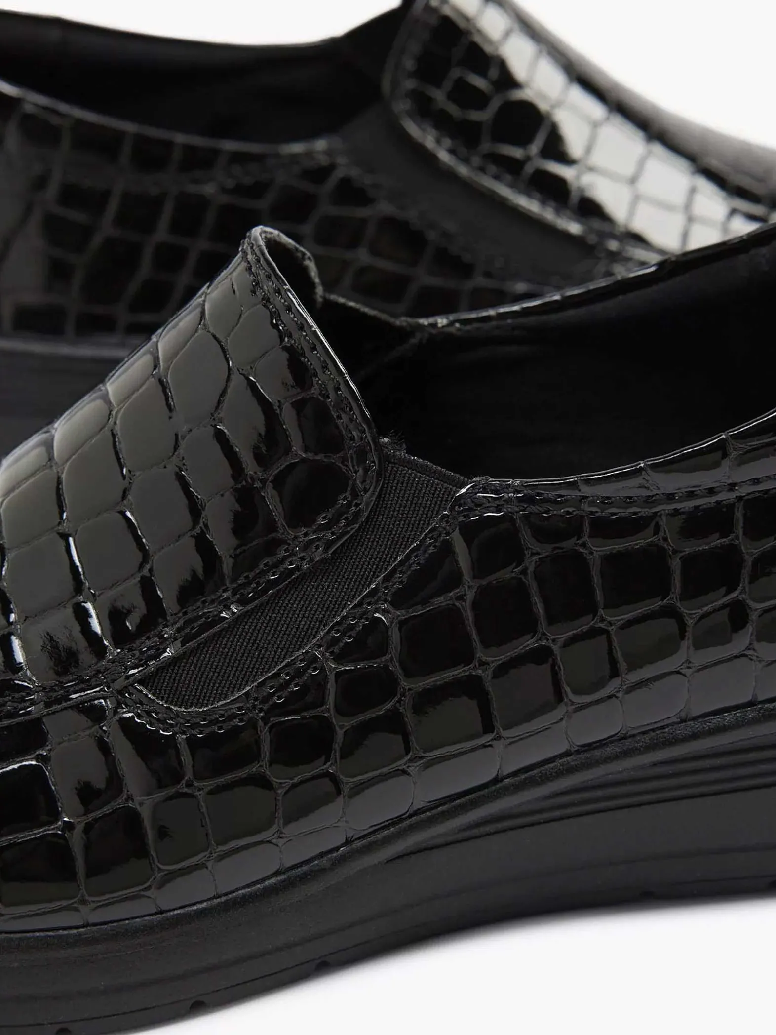 Easy Street Zwarte Instapper Lak-Dames Comfort Schoenen