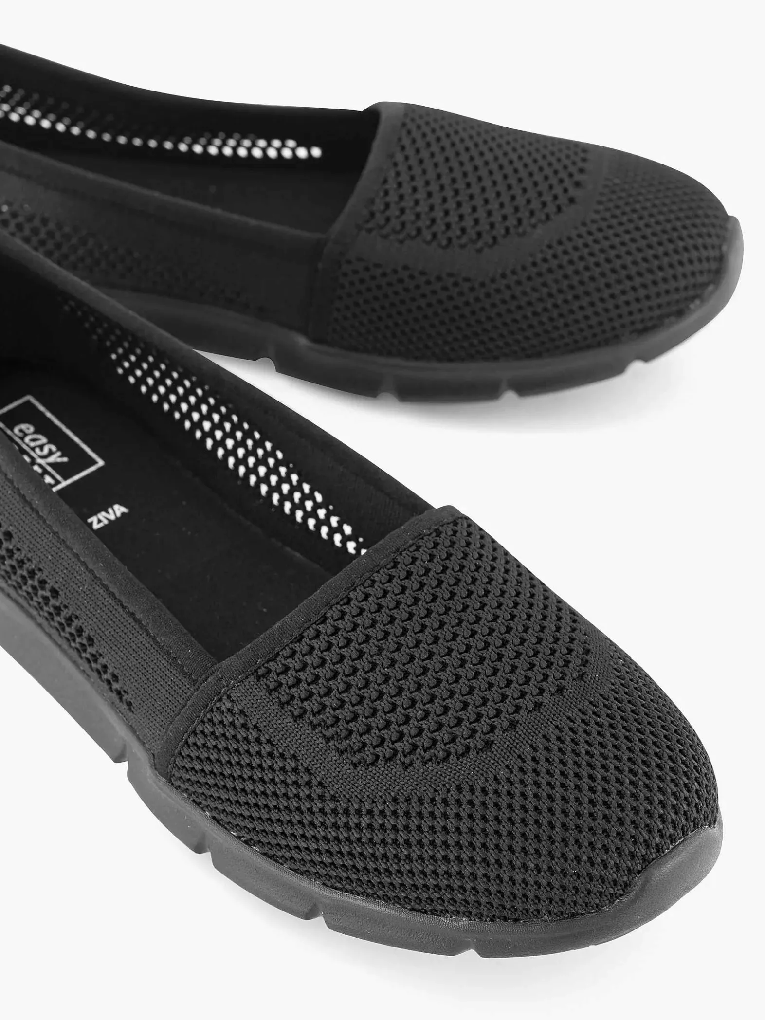 Easy Street Zwarte Instapper Memory Foam-Dames Comfort Schoenen
