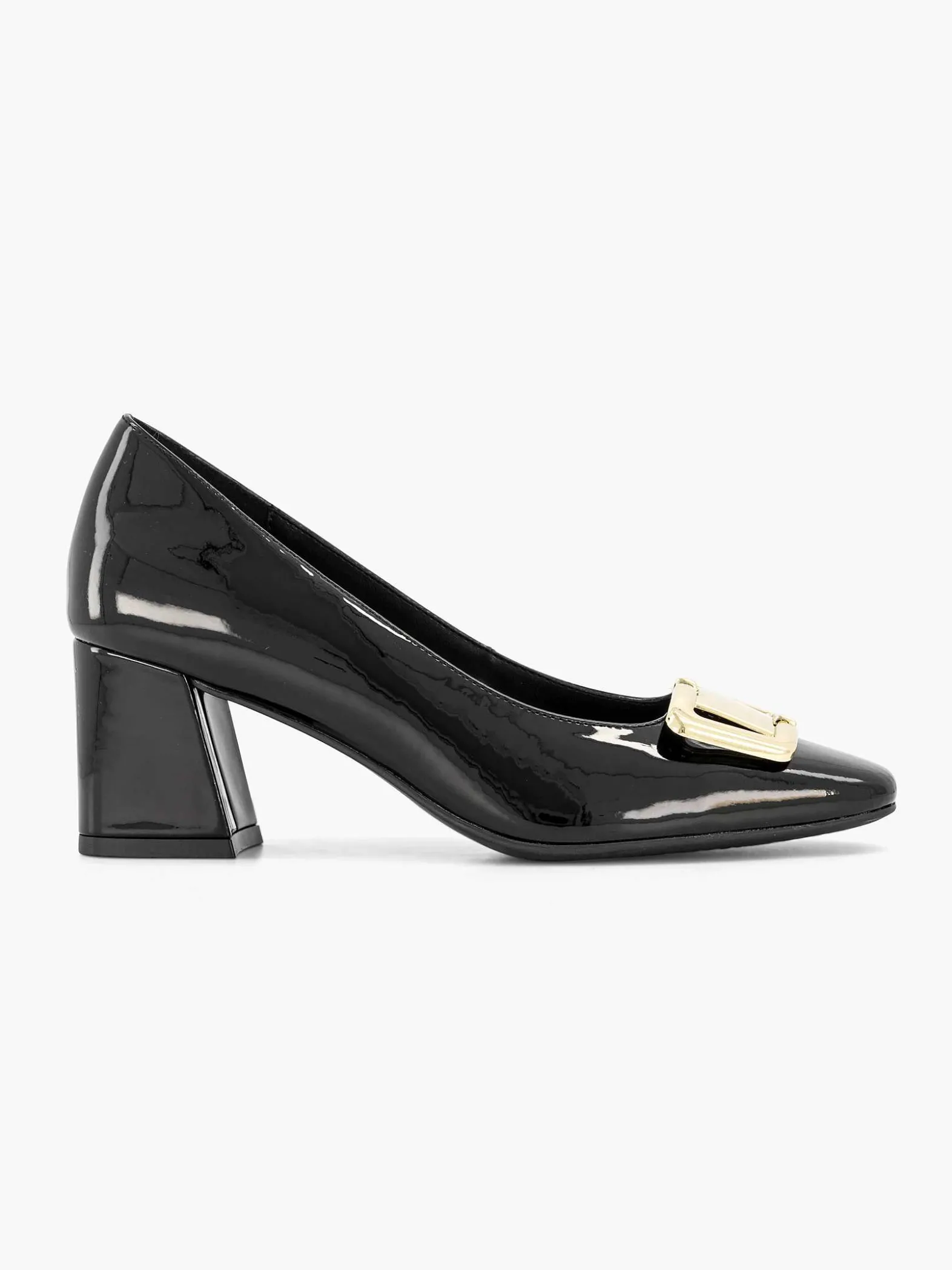 Graceland Zwarte Lak Pump Siergesp-Dames Pumps