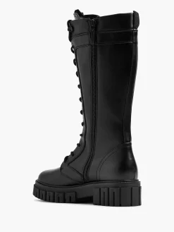 Esprit Zwarte Lange Veterboot-Dames Laarzen