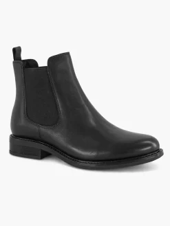 5th Avenue Zwarte Leren Chelsea Boot-Dames Enkellaarzen & Boots