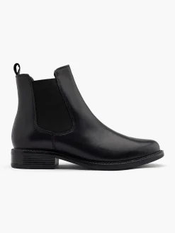 5th Avenue Zwarte Leren Chelsea Boot-Dames Enkellaarzen & Boots