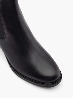 5th Avenue Zwarte Leren Chelsea Boot-Dames Enkellaarzen & Boots