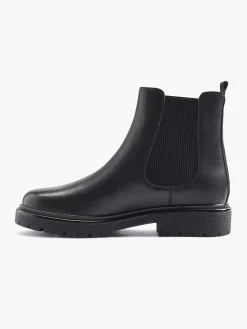 5th Avenue Zwarte Leren Chelsea Boot-Dames Enkellaarzen & Boots