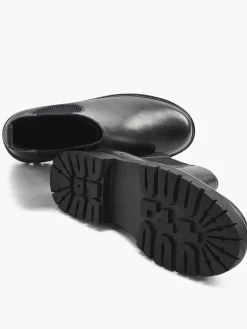 5th Avenue Zwarte Leren Chelsea Boot-Dames Enkellaarzen & Boots