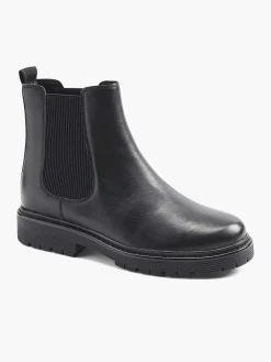 5th Avenue Zwarte Leren Chelsea Boot-Dames Enkellaarzen & Boots