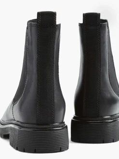 5th Avenue Zwarte Leren Chelsea Boot-Dames Enkellaarzen & Boots