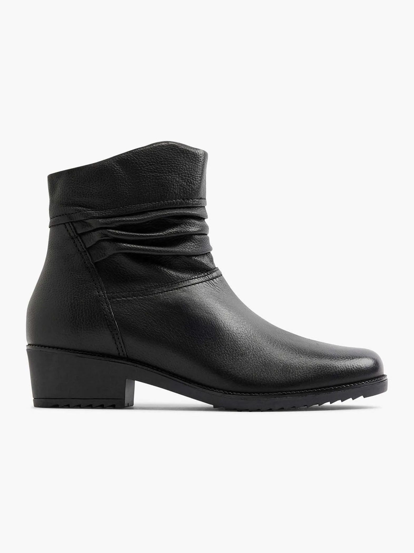 Medicus Zwarte Leren Comfort Enkellaars-Dames Enkellaarzen & Boots
