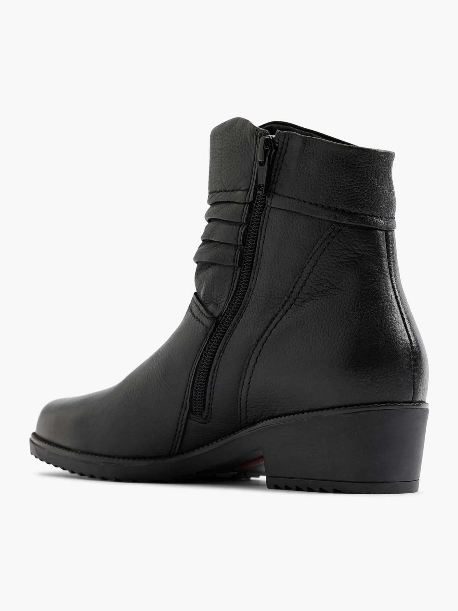 Medicus Zwarte Leren Comfort Enkellaars-Dames Enkellaarzen & Boots