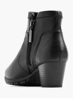 Medicus Zwarte Leren Comfort Enkellaars Hak-Dames Comfort Schoenen
