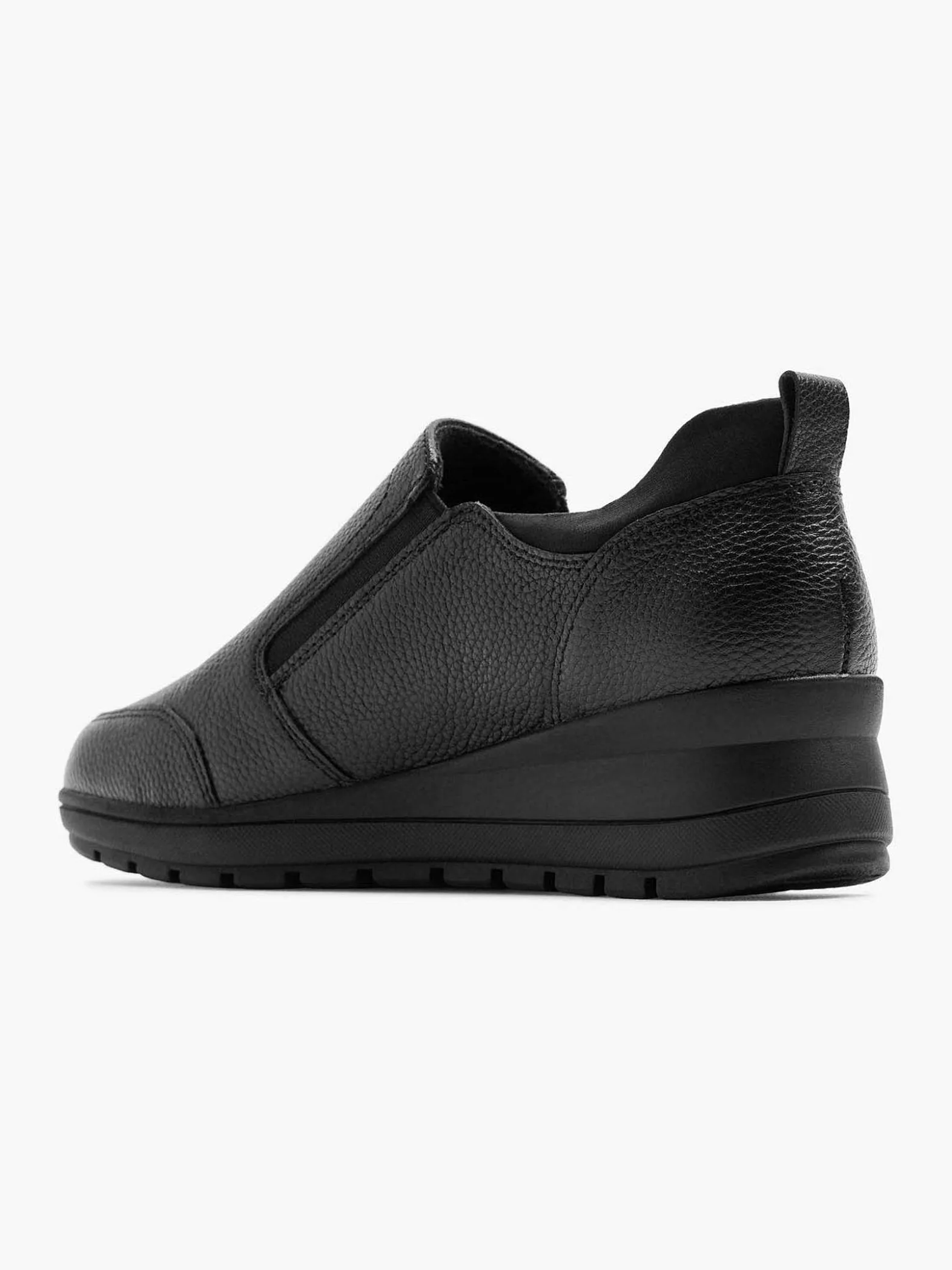 Medicus Zwarte Leren Comfort Instapper-Dames Comfort Schoenen