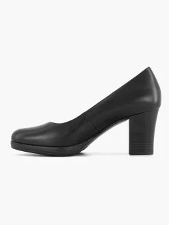 Medicus Zwarte Leren Comfort Pump-Dames Comfort Schoenen