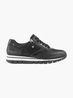 Medicus Zwarte Leren Comfort Sneaker Croco-Dames Comfort Schoenen