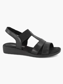 Medicus Zwarte Leren Sandaal-Dames Sandalen