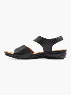 Easy Street Zwarte Leren Sandaal-Dames Comfort Schoenen