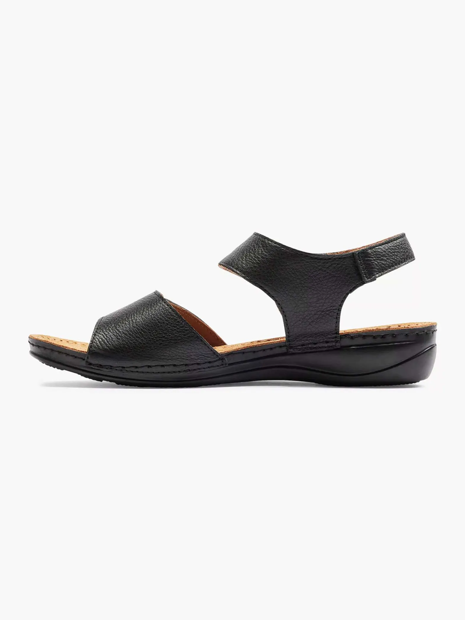 Easy Street Zwarte Leren Sandaal-Dames Comfort Schoenen