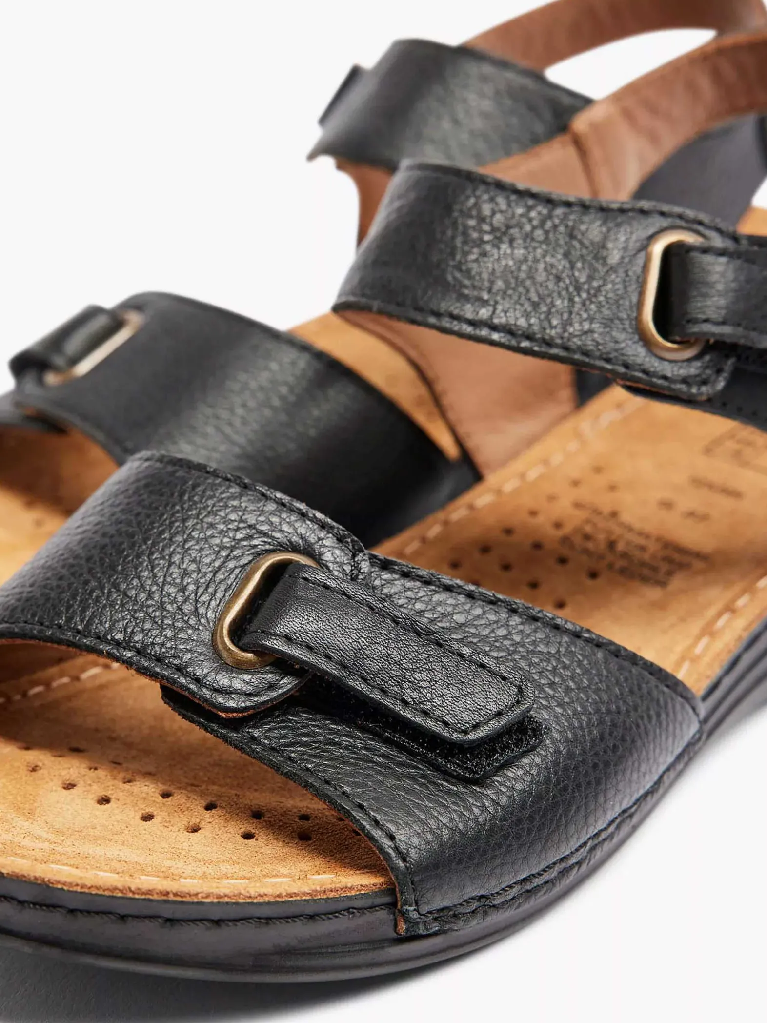 Easy Street Zwarte Leren Sandaal-Dames Comfort Schoenen