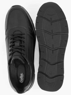Gallus Zwarte Leren Sneaker-Heren Sneakers