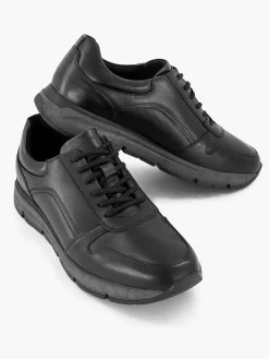 Gallus Zwarte Leren Sneaker-Heren Sneakers