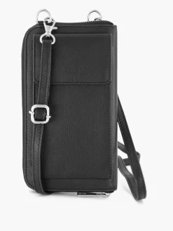 5th Avenue Zwarte Leren Telefoontas-Dames Online Exclusive Accessoires