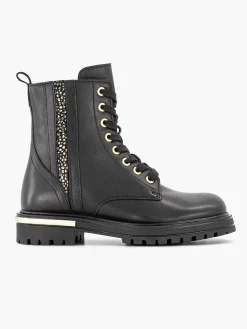 Limelight girl Zwarte Leren Veterboot-Kinderen Jongensschoenen