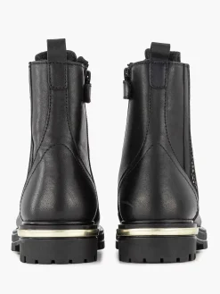 Limelight girl Zwarte Leren Veterboot-Kinderen Jongensschoenen