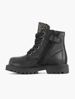 Limelight girl Zwarte Leren Veterboot-Kinderen Jongensschoenen
