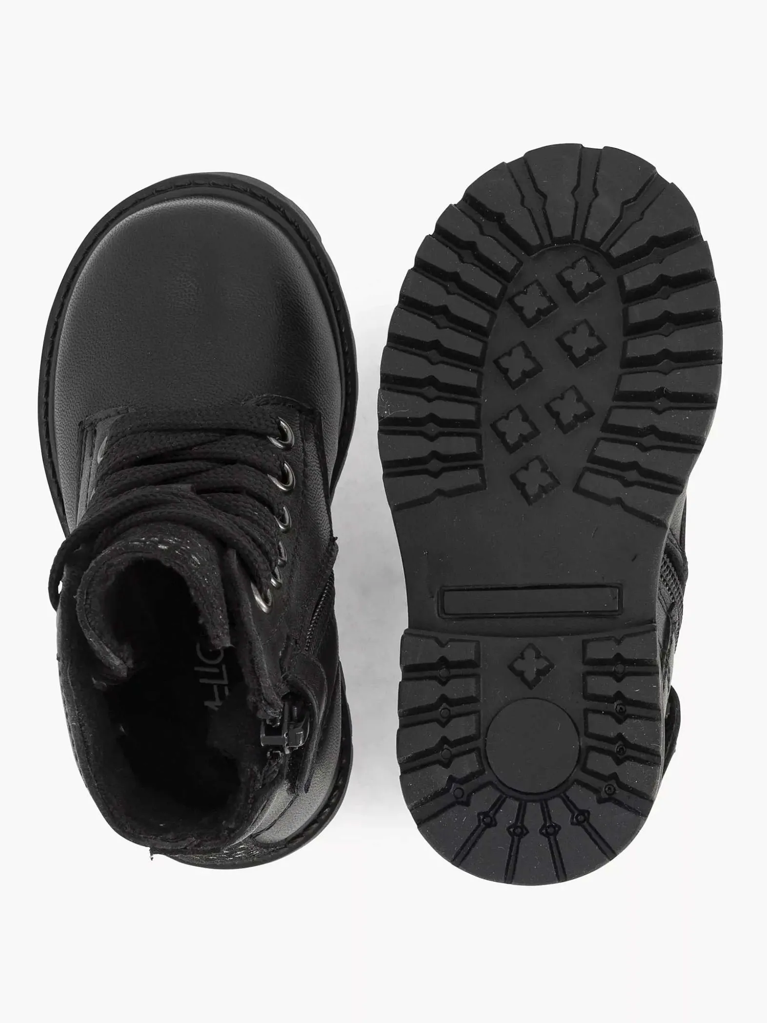 Limelight girl Zwarte Leren Veterboot-Kinderen Jongensschoenen