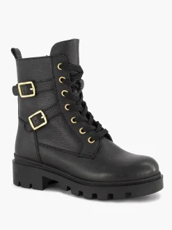 Limelight girl Zwarte Leren Veterboot-Kinderen Jongensschoenen