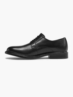 AM SHOE Zwarte Leren Veterschoen-Heren Geklede Schoenen