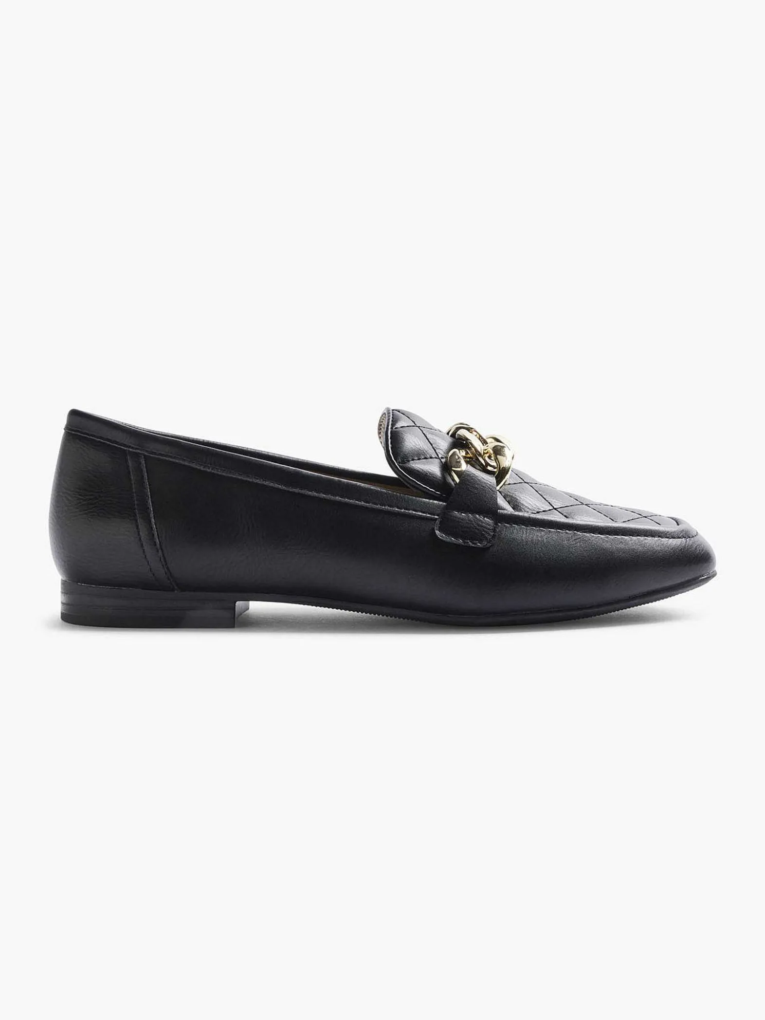 Graceland Zwarte Loafer Ketting-Dames Instappers
