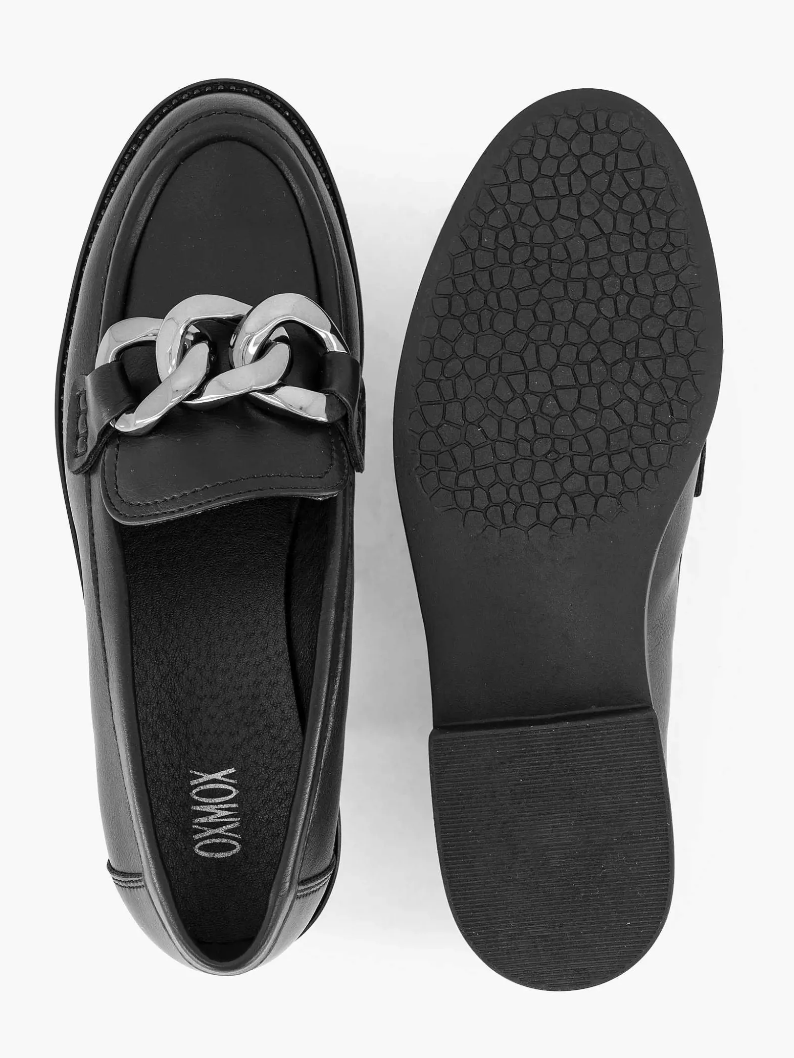 Graceland Zwarte Loafer Sierketting-Dames Instappers