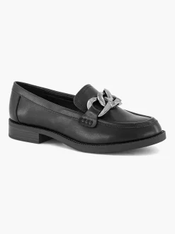 Graceland Zwarte Loafer Sierketting-Dames Instappers