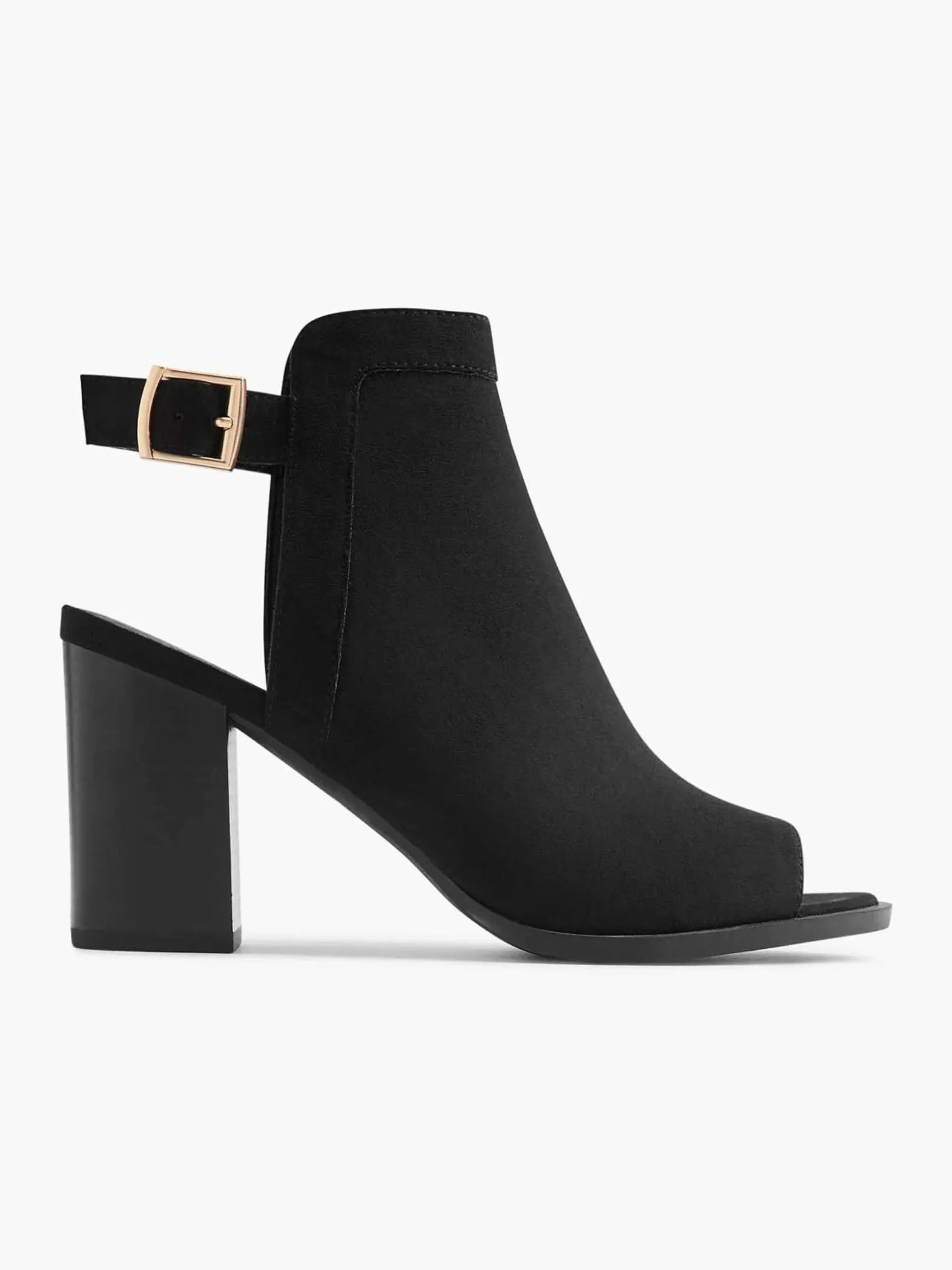 Graceland Zwarte Peep Toe Sandalette-Dames Sandalen