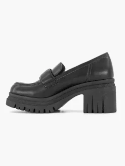 Oxmox Zwarte Platform Loafer-Dames Pumps