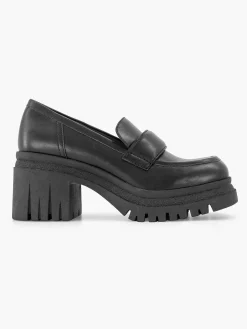 Oxmox Zwarte Platform Loafer-Dames Pumps