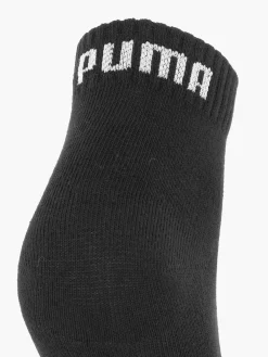 Puma Zwarte Quarter Plain 3 Pak 35-38-Dames Sokken