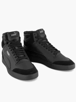 Puma Zwarte Shuffle Mid Fur-Heren Sneakers