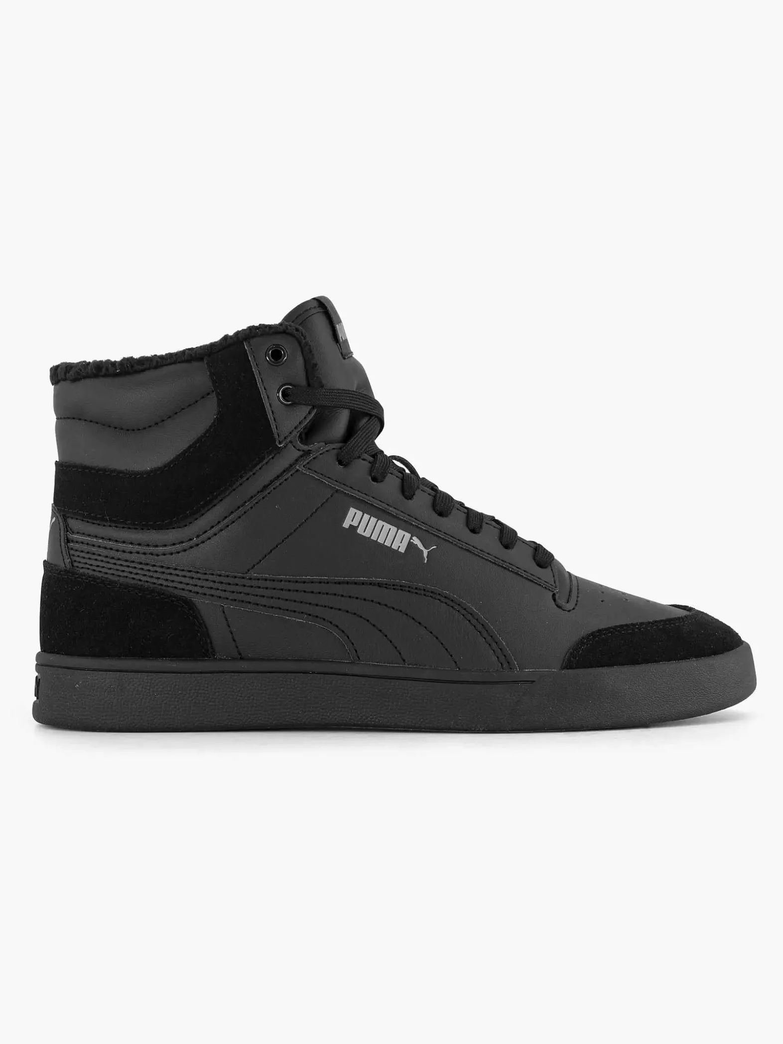 Puma Zwarte Shuffle Mid Fur-Heren Sneakers