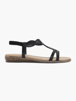 Graceland Zwarte Sandaal-Dames Sandalen