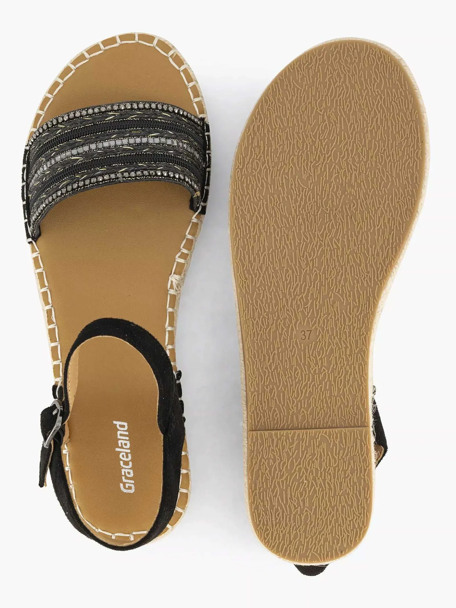 Graceland Zwarte Sandaal-Dames Sandalen