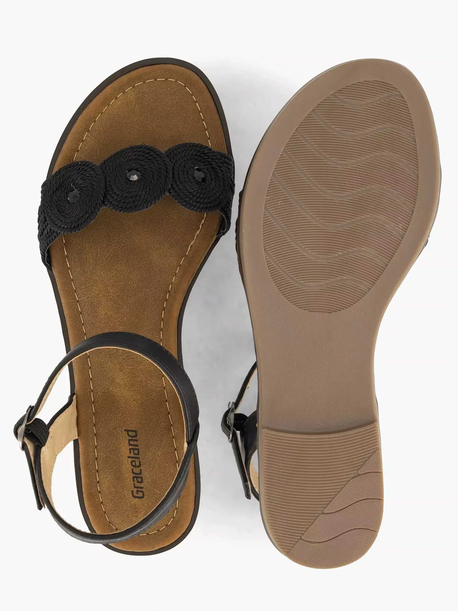 Graceland Zwarte Sandaal-Dames Sandalen