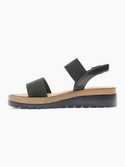 Graceland Zwarte Sandaal Elastisch-Dames Sandalen
