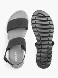 Graceland Zwarte Sandaal Elastisch-Dames Sandalen