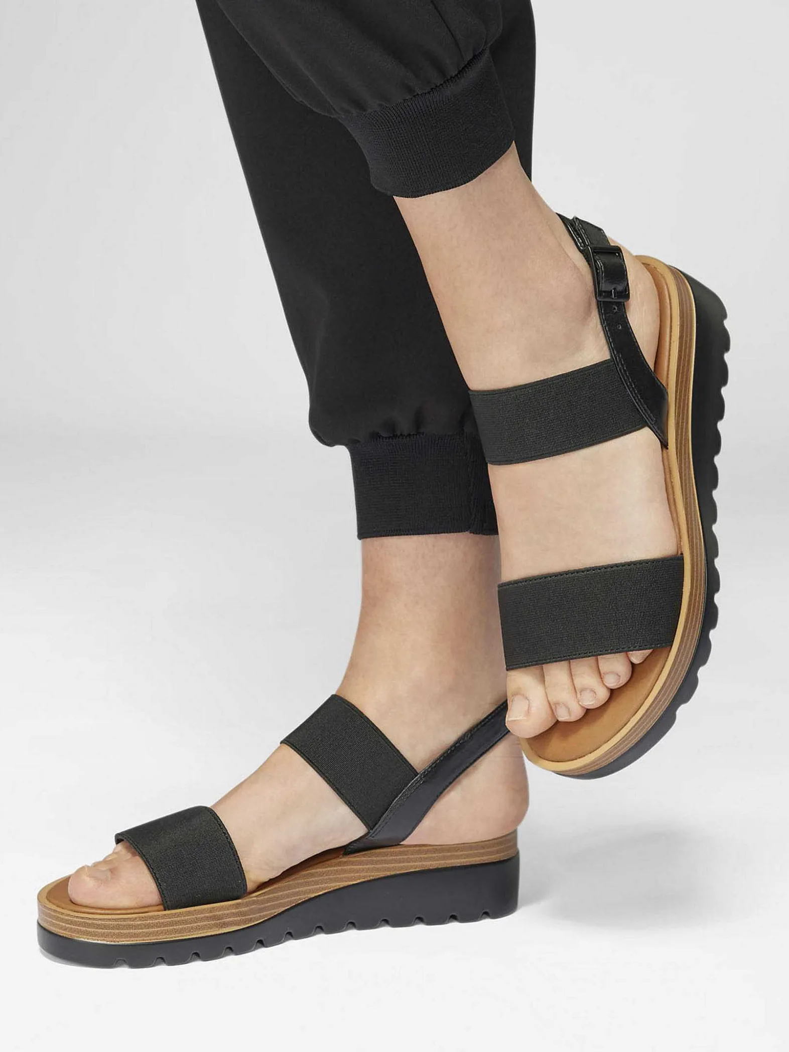 Graceland Zwarte Sandaal Elastisch-Dames Sandalen