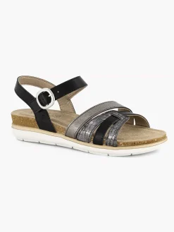 Easy Street Zwarte Sandaal Gespsluiting-Dames Sandalen