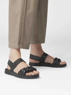Graceland Zwarte Sandaal Gevlochten-Dames Sandalen