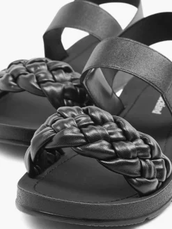 Graceland Zwarte Sandaal Gevlochten-Dames Sandalen